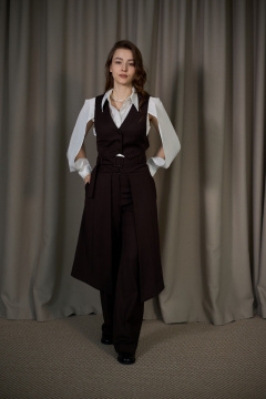 Брюки, жилет ALIN 6006 шоколад - фото 1