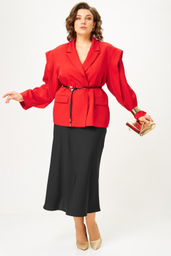 Жакет, юбка Alani Collection 2509 красный-черный - фото 5
