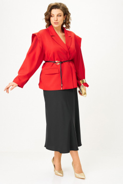 Жакет, юбка Alani Collection 2509 красный-черный - фото 4