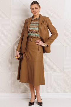 Жакет, топ, юбка Мода Юрс 26-2850 кэмел - фото 1