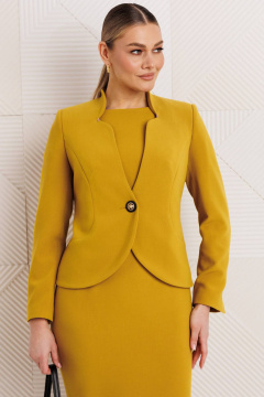 Жакет, платье Мода Юрс 26-2969 горчица - фото 4