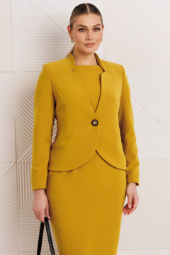 Жакет, платье Мода Юрс 26-2969 горчица - фото 3