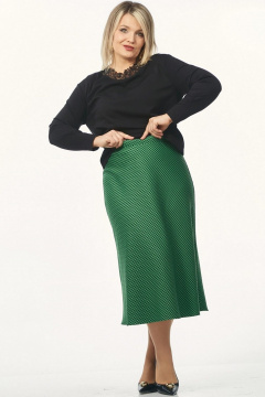 Джемпер, юбка Takka Plus 26-265 черный-зеленый - фото 5