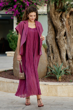 Жилет, платье Vittoria Queen 28013 винный - фото 5