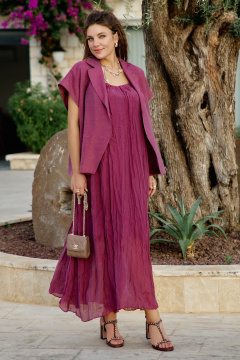 Жилет, платье Vittoria Queen 28013 винный - фото 4