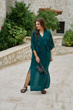 Блуза, платье Vittoria Queen 28053 изумрудный - фото 1