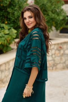 Блуза, платье Vittoria Queen 28053 изумрудный - фото 4