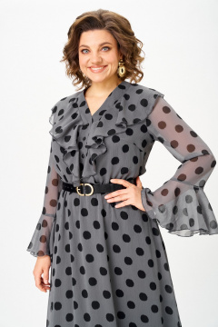 Платье ANASTASIA MAK 1280 серый+черный - фото 5