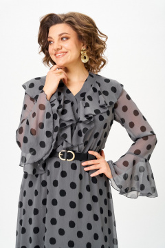 Платье ANASTASIA MAK 1280 серый+черный - фото 4