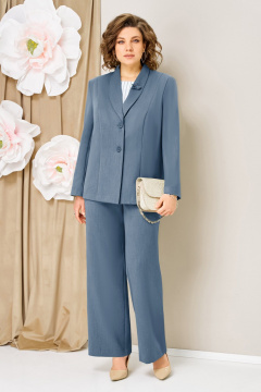 Блуза, брюки, жакет VOLNA 1462 голубой-джинс - фото 4