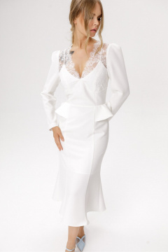 Платье PiRS 6605 молочный - фото 4