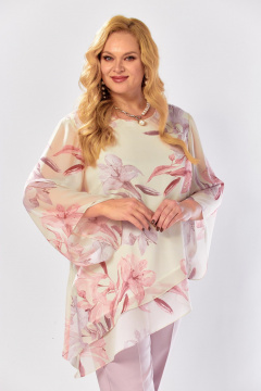 Блуза Элль-стиль 2459а пудрово-бежевый - фото 5