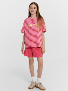 Футболка, шорты Mark Formelle 197728/24-33069ПП-7 полоска_на_розовом_саше_маджента_3_сл_на_пол - фото 1