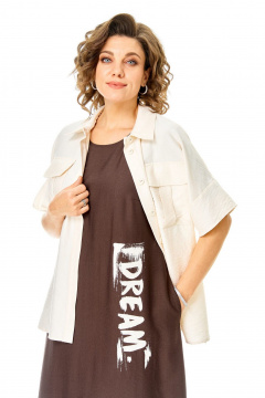 Блуза, платье VI ORO VR-1256 шоколад-молочный - фото 4