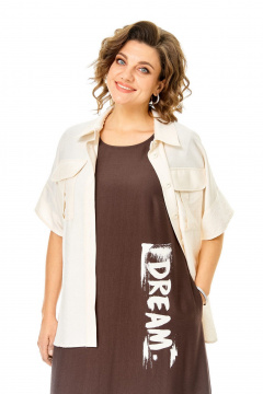 Блуза, платье VI ORO VR-1256 шоколад-молочный - фото 3