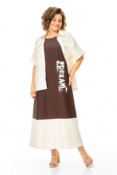 Блуза, платье VI ORO VR-1256 шоколад-молочный - фото 2