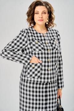 Жакет Andina city 4022-26 черно-белый - фото 3