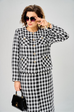 Жакет, юбка Andina city 9093-26 черно-белый - фото 1