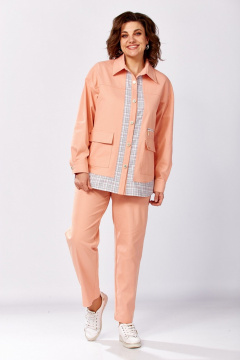Брюки, рубашка Милора-стиль 1440 персиковый - фото 1
