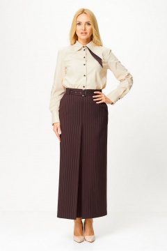 Блуза, юбка Gamma Gracia 883 кремово-коричневый - фото 4