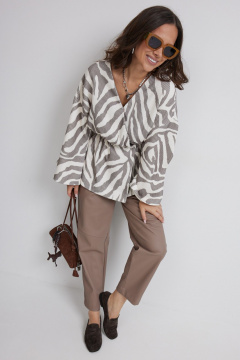 Брюки, жакет Магия моды 2698 коричневый/молочный - фото 4