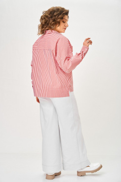 Блуза Michel chic 798 полоска_красная - фото 4
