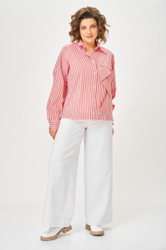 Блуза Michel chic 798 полоска_красная - фото 2