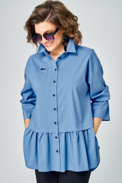 Блуза EVA GRANT 7080-1 голубой - фото 4