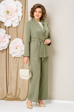 Блуза, брюки, жакет VOLNA 1462 олива - фото 1