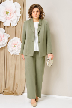 Блуза, брюки, жакет VOLNA 1462 олива - фото 2