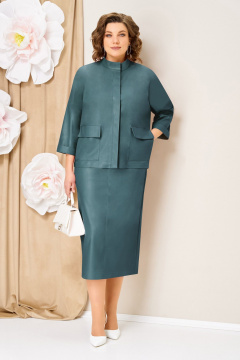 Блуза, жакет, юбка VOLNA 1464 мятно-изумрудный - фото 4