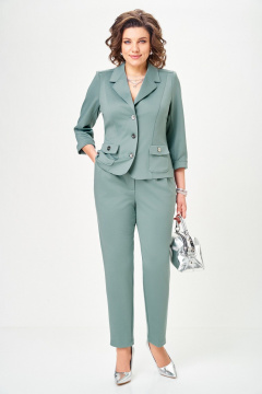 Брюки, жакет DOGGI 2848 серо-голубой - фото 1