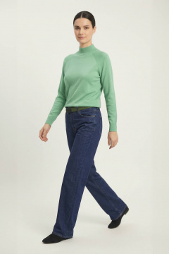 Демисезонный свитер прямого силуэта реглан с двойной стойкой Полесье С3316-15 5С1754-Д43 158,164 малахитовый_зеленый_16-5917 - фото 5