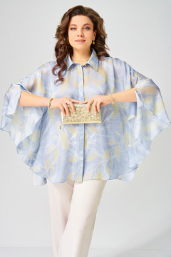 Блуза Fita 203412 бежево-голубой - фото 1