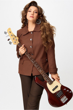 Жакет Fita 20753 терракот + коричневый - фото 4