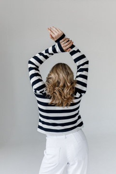 Лонгслив JoEmber 25 белый-синий - фото 3