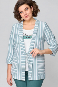 Блуза, брюки, жакет Мишель стиль 1133-3 изумруд - фото 2