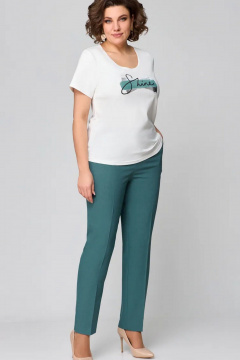 Блуза, брюки, жакет Мишель стиль 1133-3 изумруд - фото 4