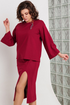 Свитшот, юбка BegiModa 3105 бордо - фото 3