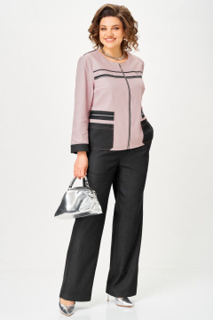 Брюки, жакет Aira Style 24231 пудра-серый - фото 5