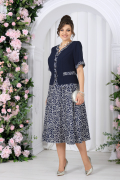 Блуза, юбка Ninele 5992 синий_ромашки - фото 4