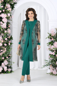 Блуза, брюки, кардиган Ninele 6038 изумруд - фото 1