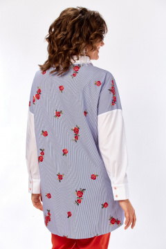 Белая блузка из ткани решелье с нагрудным карманом и застежкой Matini 4.1530/1 - фото 3