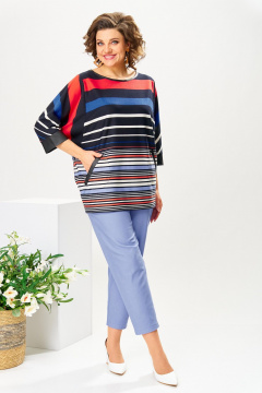 Брюки, джемпер Romanovich Style 2-2780 полоска/деним - фото 2