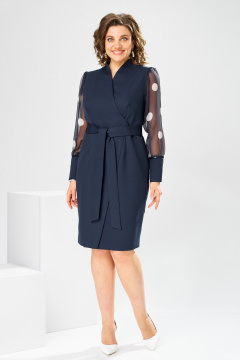 Платье Romanovich Style 1-2315 синий/горох - фото 1