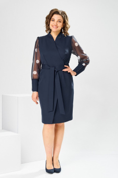 Платье Romanovich Style 1-2315 синий/горох - фото 3