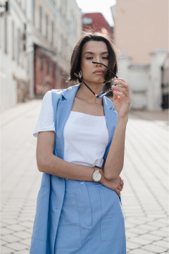 Жилет, майка, юбка iLOKA 25ILor2 голубой - фото 4