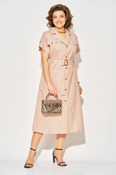 Платье Liliana 1521 кофе_горох - фото 5