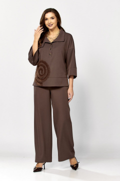 Блуза, брюки ZigzagStyle 559-2 шоколадный мусс - фото 2