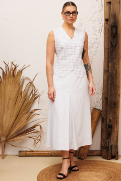 Брюки, жилет Мода Юрс 26-2907 белый - фото 3